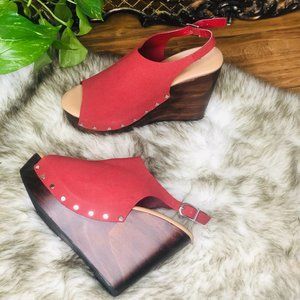 Torrid Studded Wooden Platform Wedges size 10 NWOT